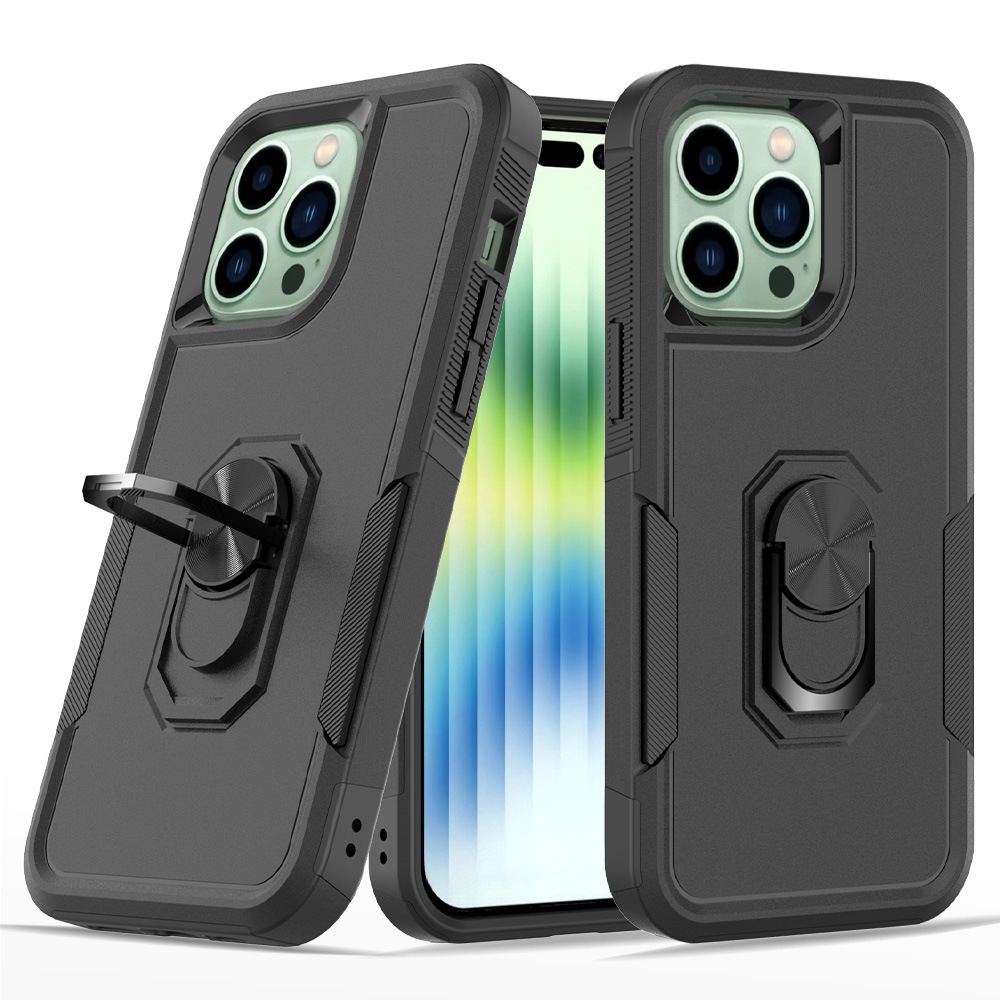 2-in-1 Ring Mobile Phone case Simple Mobile Phone protection case Back Cover Wholesale