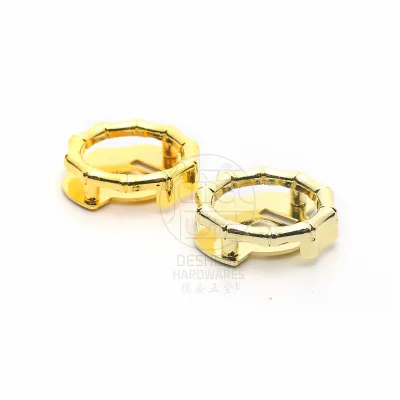 Gold Zinc Alloy Women's Bag Hardware Accessories Strong Round Bamboo Ring Lock Bamboo Decorations DIY Replacement