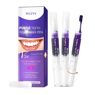 OEM Custom Teeth Whitening Gel Pen Purple V34 Color Correcting Pen