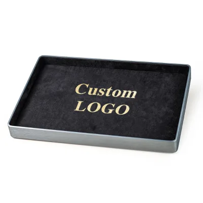 Durable Lightweight Stackable Jewelry Tray Black Custom Metal Jewelry Display Set Jewellery Display Tray