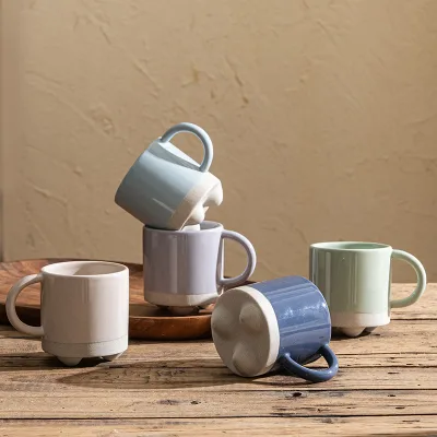 Japanese Style Small Coffee Tea Cup with Handle Creative Design Ceramic Mug for Restaurant