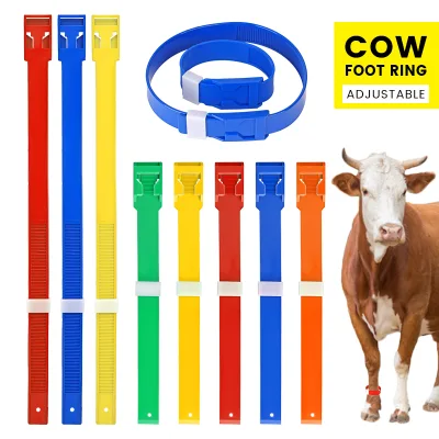 Livestock Adjustable Foot Ring Animal Identification Leg Bands Dairy Farm Cattle Cow Tracking Neck Strap