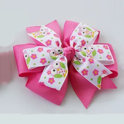Popular 4.5-Inch Round Thread Ribbon Bow Hair Clip Fashion Hair Accessories for Children