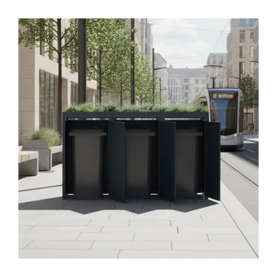 Galvanized Steel Waste Bins Park Garbage Bin Recycle Dustbin Manufacturers Customized Trash Can