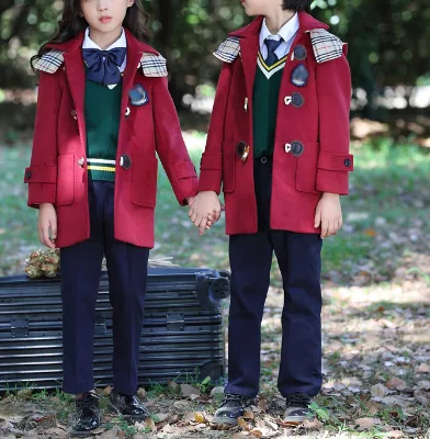 High Quality Kindergarten Primary Middle School Uniform Winter Warm Korean School Kids Jackets Coats