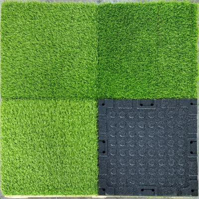 China Factory Professional Football 30 40 mm Pitch Artificial Grass Rubber Tiles Lawn for Gym Training