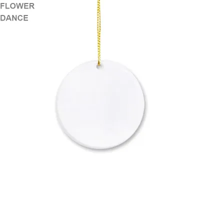 Wholesale Fashionable Round Sublimation Customized Personalized White Ceramic Christmas Tree Bauble and Heart Ornaments