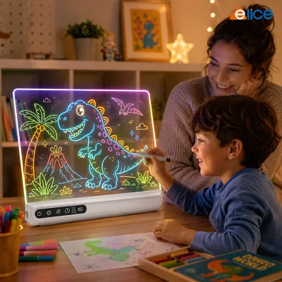 Factory Direct Hot Selling Ultra Thin Foldable Stand Rechargeable Acrylic RGB Light Erasable Sketch LED Drawing Board
