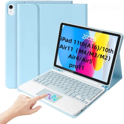 SY-15 Wireless Touchpad Keyboard Leather Case for iPad 11th-Gen Tablet case Pro 10.2/5 12.9 Neutral-Colored Box