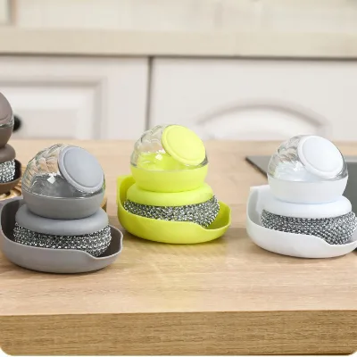 New Boming Brand Kitchen Plastic Eco-Friendly Pot Pan Stove Top Scourer Cleaning Brush Liquid Adding Function Model BM-WCB116