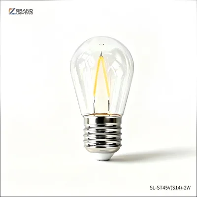 S14 LED Filament Bulb Decorative E26/E27 Base AC100-230V Outdoor Home String Light ST45 PC Material Dimmable