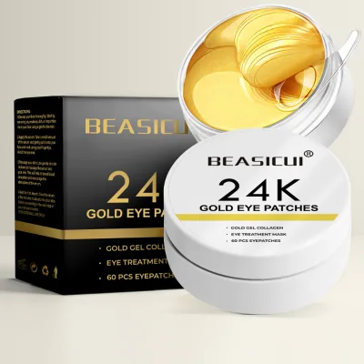 Gift Box Custom Package Anti-wrinkle Crystal Eye Sleeping Mask 24k Golden Collagen Under Eye Patch