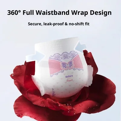 New Customer Benefits Yiying Red Flower Camellia Night Use Safety Menstrual Leak-Proof Polyester Cloth-like Backsheet Silk Pants