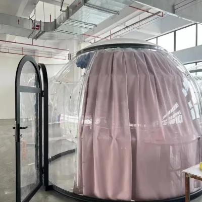 Full House Outdoor Aluminum PVC Four-season Glamping Dome Tent Transparent Polycarbonate Garden Villa Prefab Houses