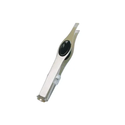 Custom High Quality Mini Stainless Steel Makeup Beauty Eyebrow Tweezers With Led Light and Non-slip Pvc Film