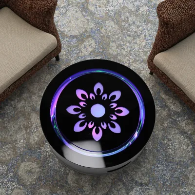 High Quality Portable Mirror Hookah Laser Light Base with Acrylic Gift Box