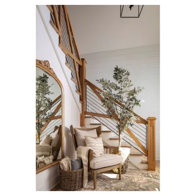 Prima Steel Stringer Staircase Outdoor Anti-Rust Metal Stairs with Tempered Glass Railing Easy Install for Garden House Deck