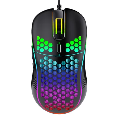 Cross-border Perforated USB Interface 6-Button Photoelectric Sensor Luminous Hollow-Out Lightweight Ergonomic Gaming Mouse