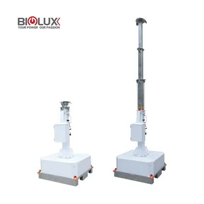 Mobile Stand 4M Manual Telescope Mast Surveillance Tower Hot-dip Galvanized Base Customized Support with Four Forklift Holes