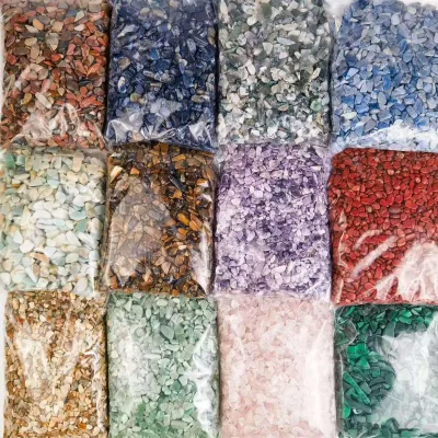 Natural Crystal Gravel Clear Rose Quartz Gravel Amethyst Rock Crystal Chips Tumbled Stone