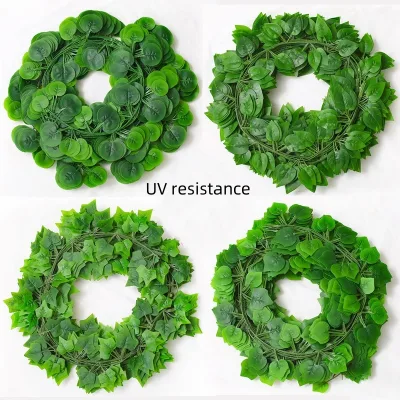 LY Waterproof Artificial Ivy Garland Green Fake Vines Leaf Garland for Christmas Wedding Party Decor Greenery Garland Plant