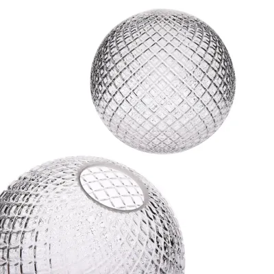 Clear Lattice Diamond Grid Glass Globe Lamp Shade Wholesale Grid Textured Round Glass Cover for Pendant Wall Light Replacement