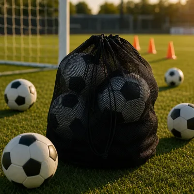 Aiju Wholesale Mesh Ball Bag Football Term Design Oxford Large Capacity Drawstring Volleyball Soccer Ball Storage Backpack Bags