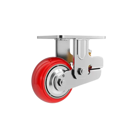 Industrial 4/5/6/8inch Pu Material Spring Loaded Castors Spring Shock Absorber Casters Retractable Caster