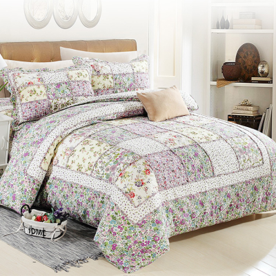 2018 MH Country Pastoral Style Patchwork Twin Size Quilt Bedding Quilted Bedspreads
