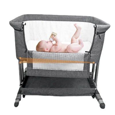 2024 Portable Baby Crib With Rocking Function Fitted Bed With OEM/ODM Support New Design Baby Cradle for Sleeping and Folding