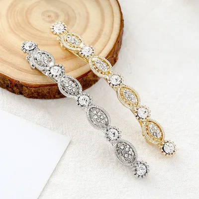 Hot Sale Retro Hair Accessories Rhinestone Flowers Barrette Alloy Hair Clips for Women