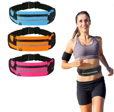 New Lightweight Oxford Cloth Running Belt Fanny Pack Waterproof Workout Cycling Travel Reflective Strip Headphone Hole