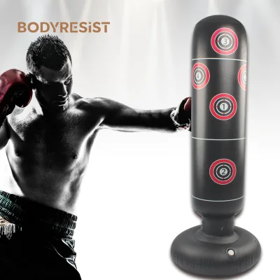 Inflatable Punching Bag Free Standing Boxing Post Boxing Column Adult Kids Fitness Training