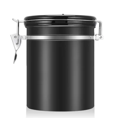 Premium Metal Stainless Steel Coffee Vacuum Canister With Co2 Valve Coffee Canister