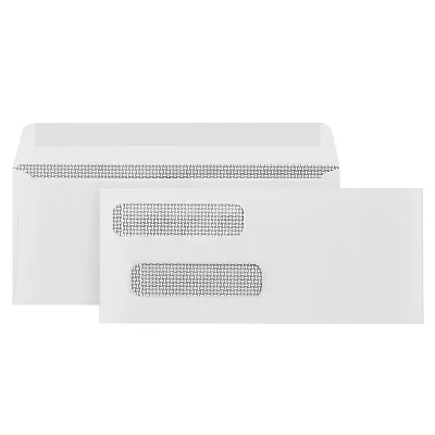 Custom #10 Self Seal Double and Single Window Business White Security Tinted Check Envelopes