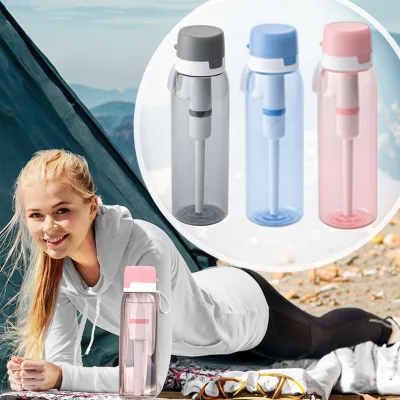 New Product Idea Camping Water Filter Bottle Food Grade Tritan Filtered Water Bottle Self Filtering Bottle With Straw