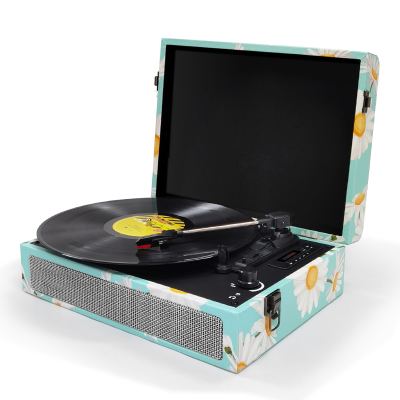 Bluetooth Classic Style Turntable Record Player with CD Player/USB/AUX Input/FM Radio
