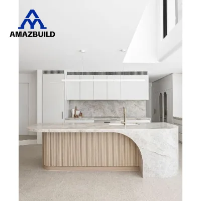 AMAZBUILD Cheap Custom Joinery Kitchen With Base and Wall Cabinets Counter Top and Accessory