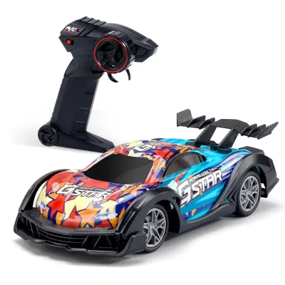 KK 2.4G Factory Sale New 24CM 4-Channel Remote Control Toy Vehicle High-Speed Racing RC Car with Light Cheap Features