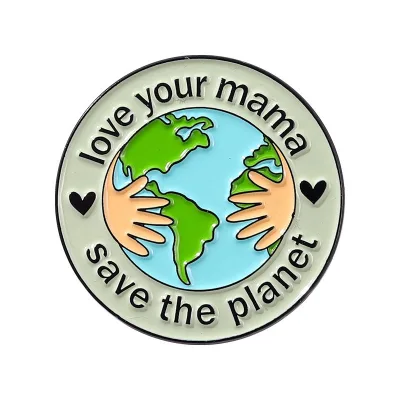 Jachon Creative Love Earth Enamel Pins Protective Environment Garland Metal Brooches for Friends and Children
