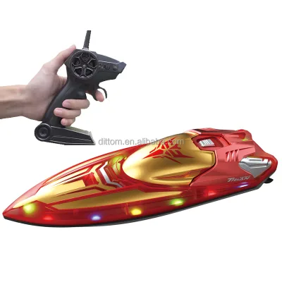 2.4G RC Dual-motor High Speed Jet Boat 9KM/H Electric Twin Screw Racing Boat With Lights