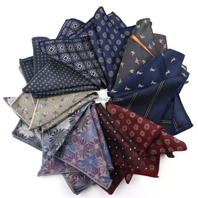 New Pocket Square Handkerchief Accessories Paisley Floral Glod Vintage Business Suit Handkerchief Breast Scarf for Wedding 23*23