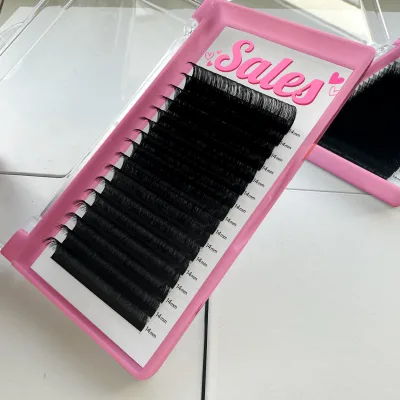 Custom Pink Plastic Vegan Lash Trays Minks Velvet Dark Silk Lash Trays 0.07 D Curl Cashmere Lash Extensions Soft with Loose Base