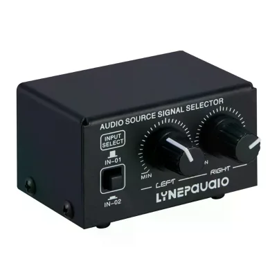 2-in-1 Audio Source Switcher with ABS Material Out-Of-Headphone Speaker Volume Adjustment Signal Selection Loss