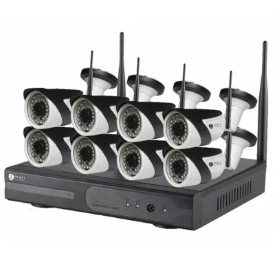 8 Ch Surveillance Security CCTV Camera 2mp 5mp Wireless NVR KIT 1080P With IP Dome and IP Bullet Wireless NVR
