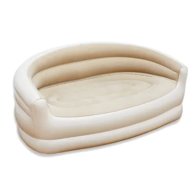 Cozy Flocked PVC Two-Seater Inflatable Sports Toy Kids' Chair Portable Toddler Sofa for Playroom & Travel Unisex
