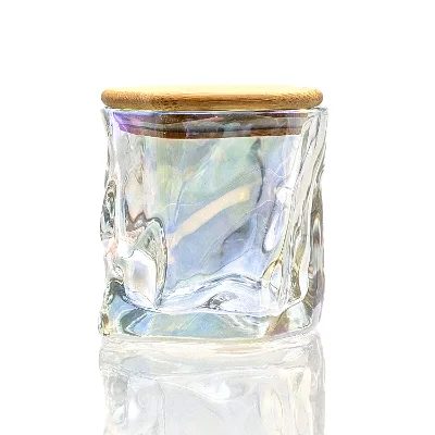 Wholesale Empty Matte Frosted White Black Clear Glass Candle Jars with Wooden Lids for Home Decoration Candle Making Handmade
