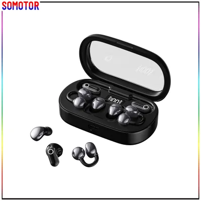 3-in-1 TWS Earbuds in One Case with Ear-Clip Style for 5.4 ENC Noise Cancellation & IPX5 Waterproof for Couples