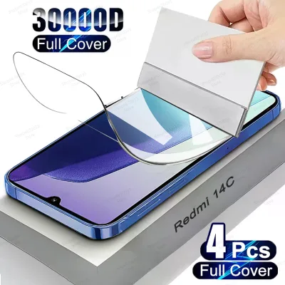 4PCS Hydrogel Film for Xiaomi Redmi 14C 15 15C 13 13C 12C 12 Turbo 3 A1 A2 A3 Plus Screen Protector Redmi 10C 10A 10 9C 9A 9