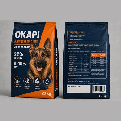 OEM 22% Protein Adult Dry Dog Food Medium Large Breed Omega 3 6 Skin Coat Digestive Care 20kg Bulk Bag